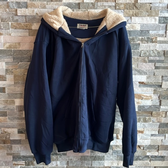 Navy Blue Sherpa-Lined Hoodie - Picture 6 of 6